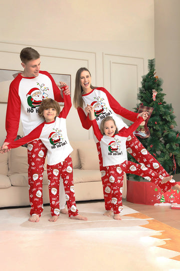 Pyjama assorti familial à imprimé Père Noël rouge